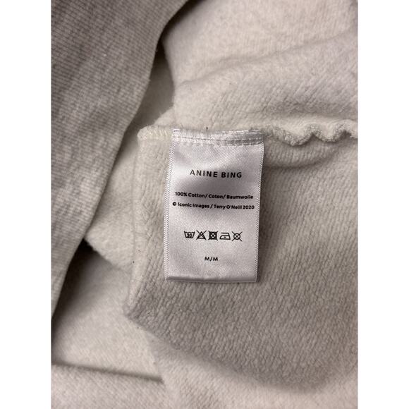 Anine Bing Harvey Sweatshirt Medium Womens Heather Gray Pullover Hoodie - Picture 8 of 9
